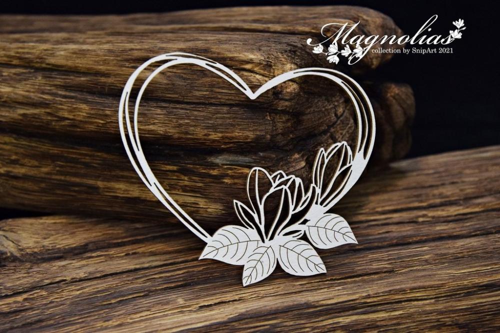 SnipArt Chipboard Magnolia Heart #24960