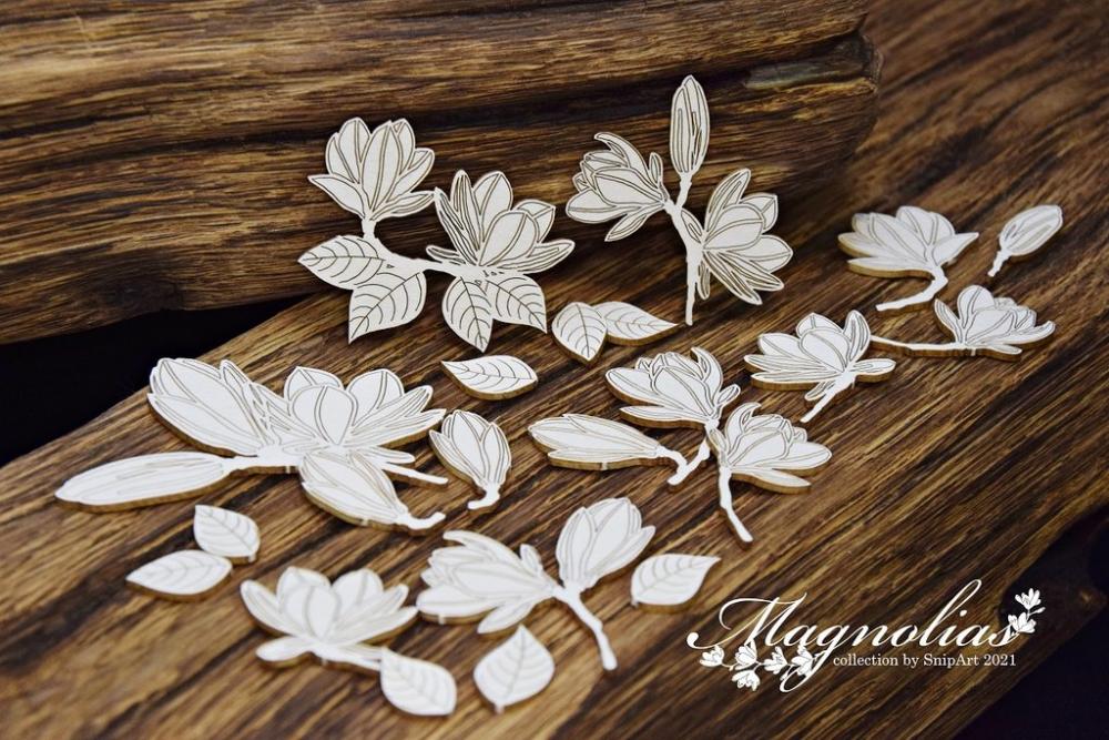 SnipArt Chipboard Magnolias Flowers #24966