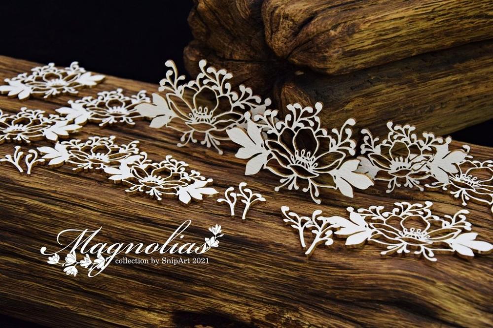 SnipArt Chipboard Openwork Magnolias #34967