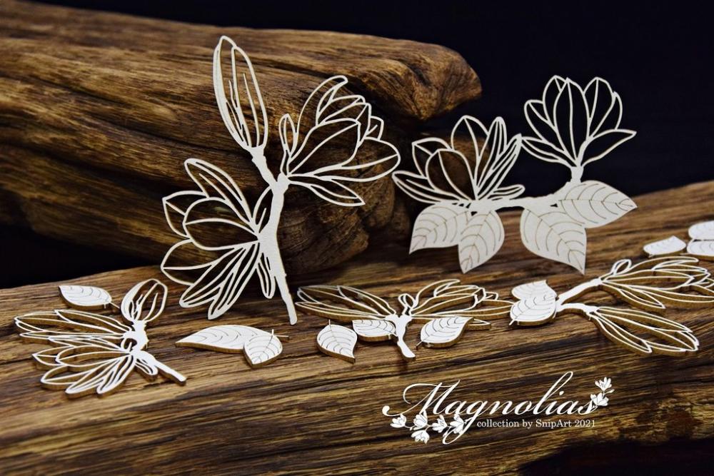 SnipArt Chipboard Openwork Magnolias #34968