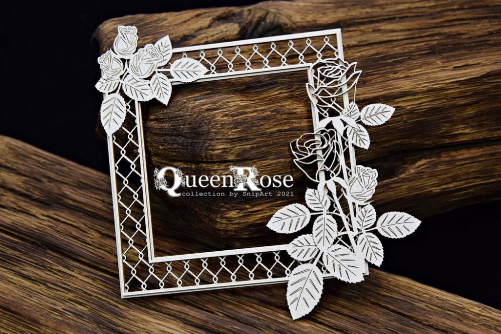 SnipArt Chipboard Queen Rose Layered Frame #24918