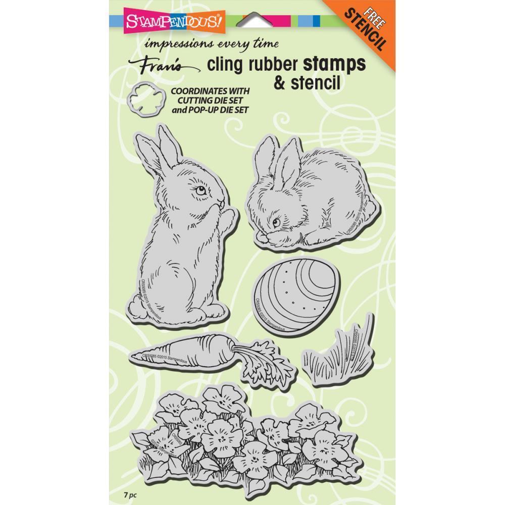 Stampendous Cling Rubber Stamp Backyard Bunnies