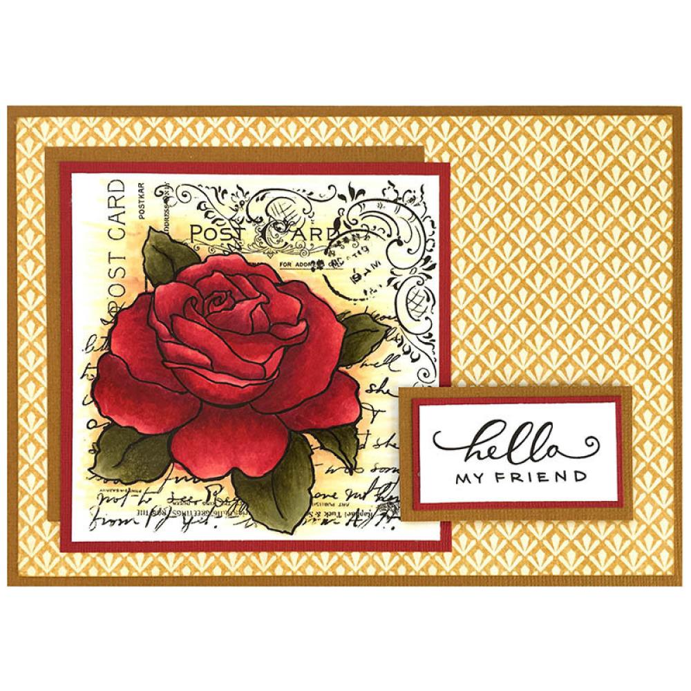 Stampendous Stempel Cling Rose Postcard