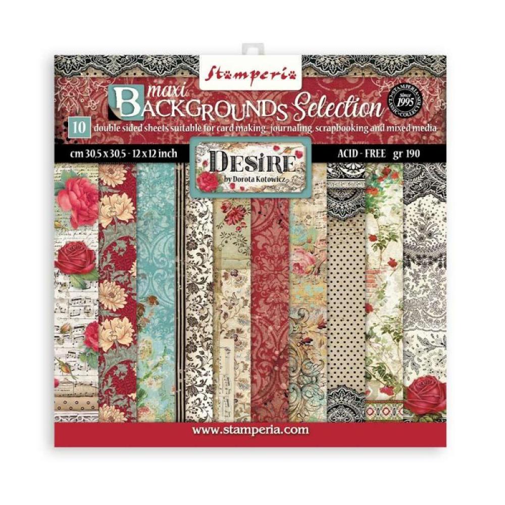 Stamperia 12x12 Paper Pad Maxi Background Desire SBBL121