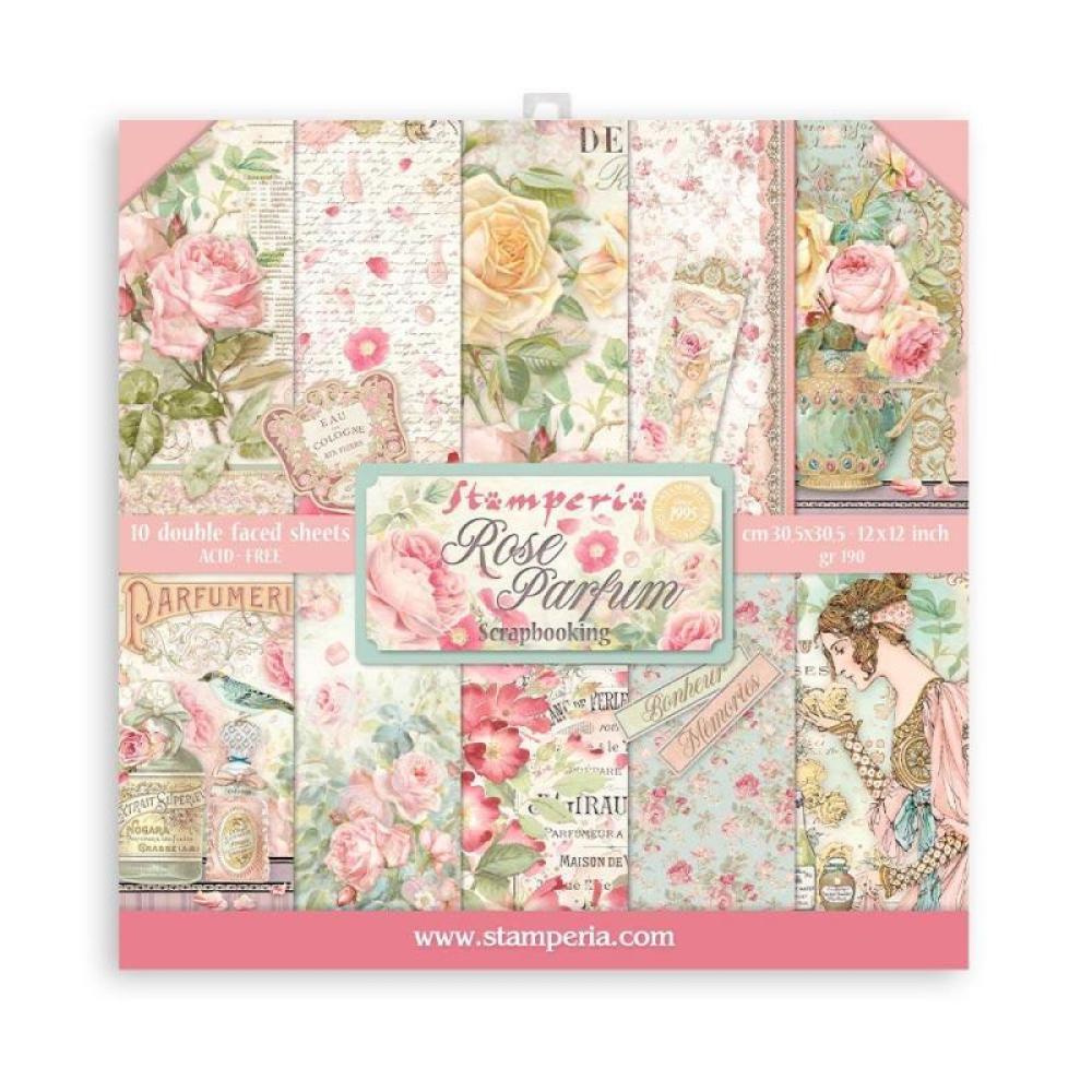 Stamperia 12x12 Paper Pad Rose Parfum SBBL125