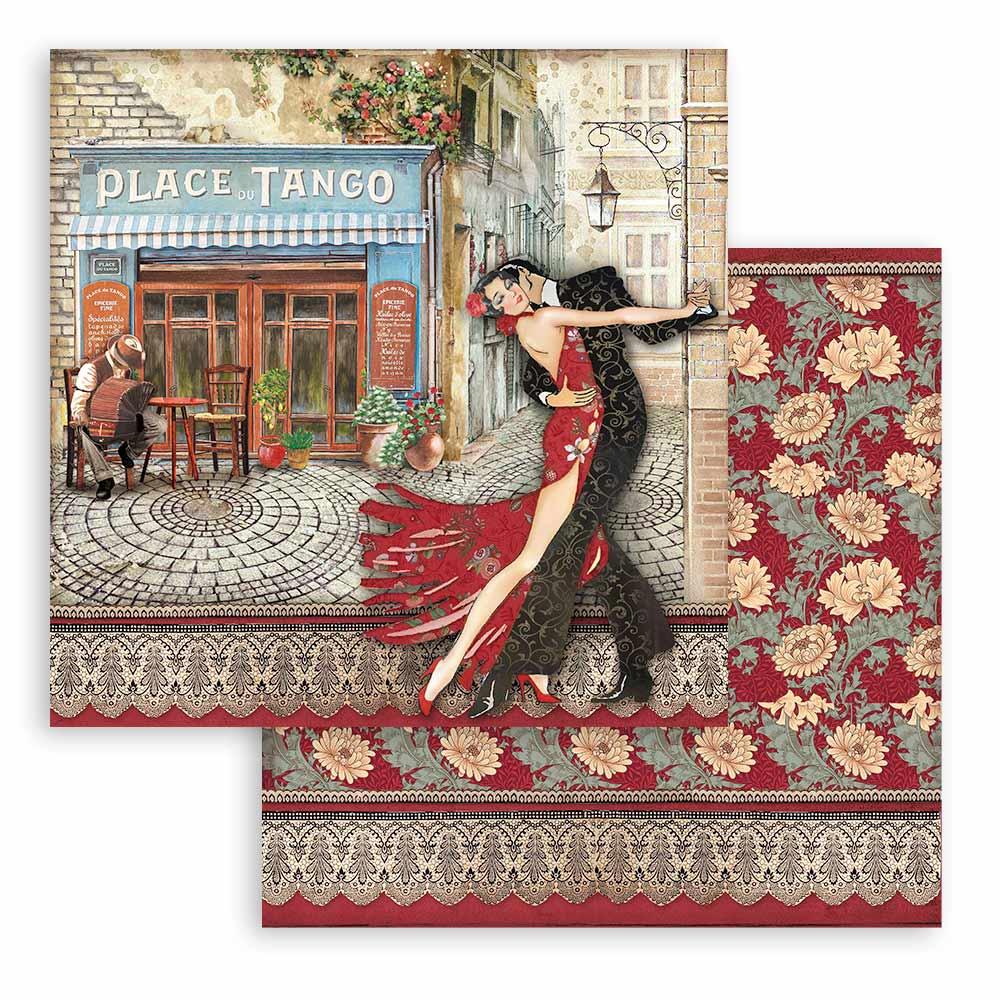 Stamperia 12x12 Paper Set Desire Place Du Tango #SBB890