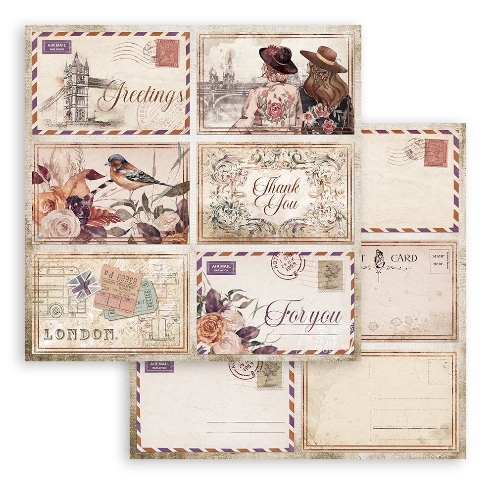 Stamperia 12x12 Paper Set Our Way Cards #SBB883