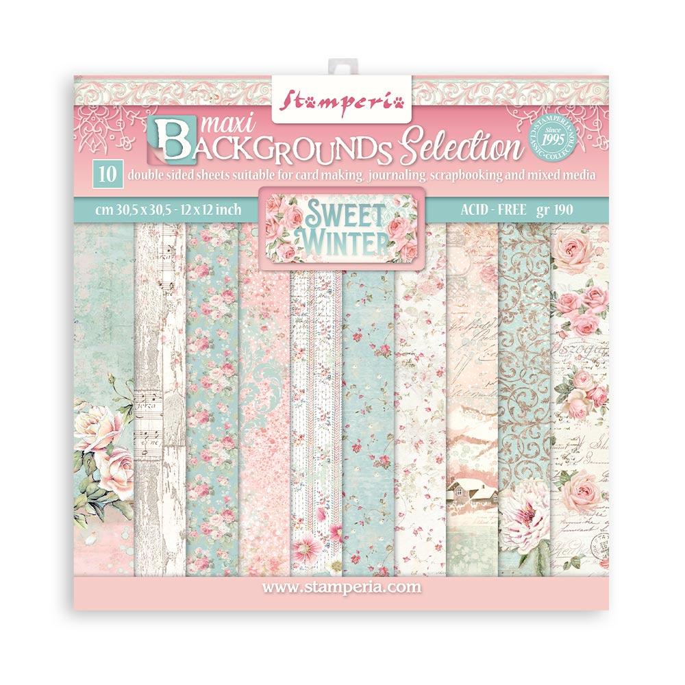 Stamperia 8x8 Paper Pad Background Sweet Winter #SBBS72