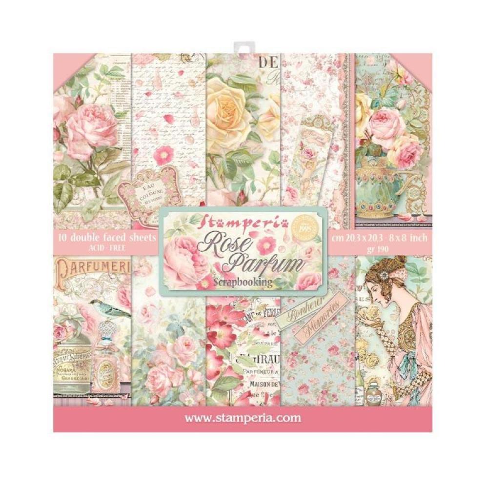 Stamperia 8x8 Paper Pad Rose Parfum SBBS73