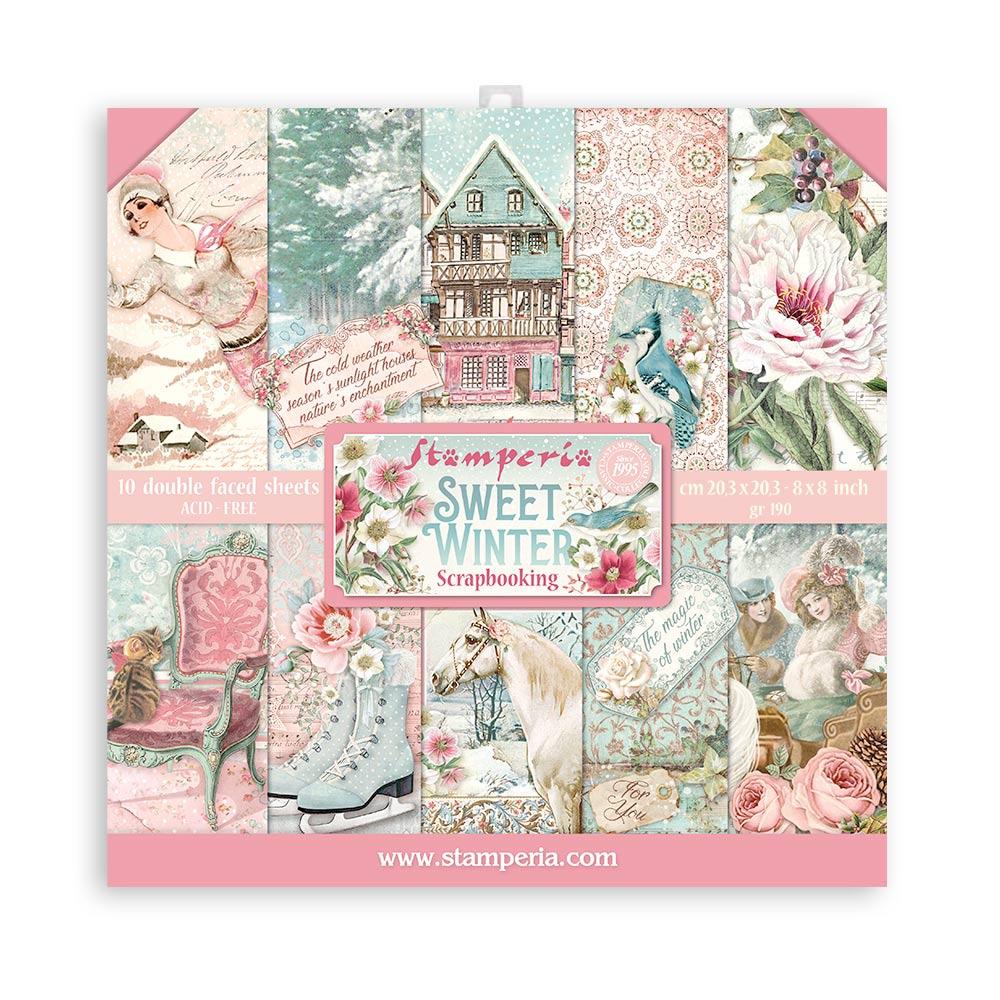 Stamperia 8x8 Paper Pad Sweet Winter #SBBS70