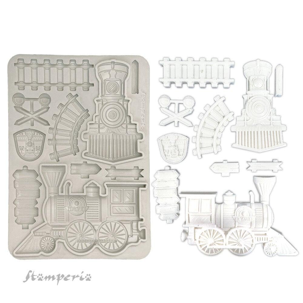 Stamperia Art of Travelling A5 Silicone Mould Train KACMA549