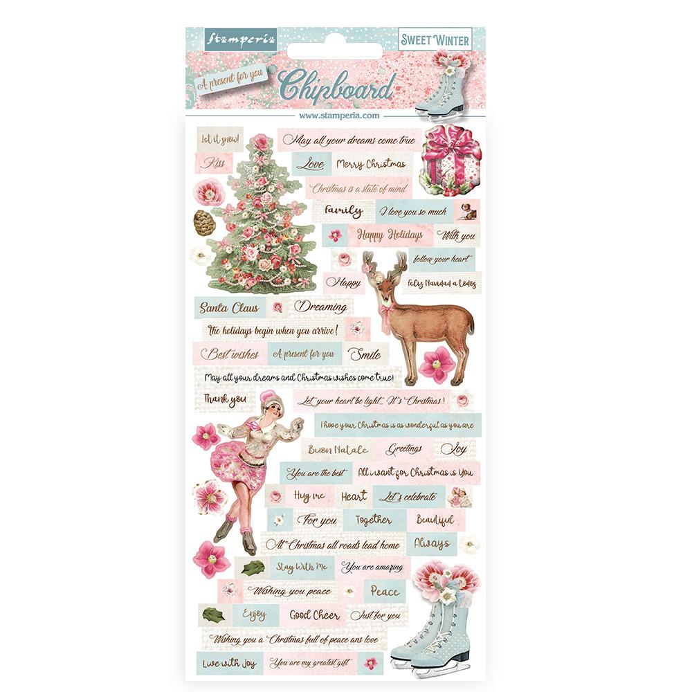 Stamperia Chipboard 15x30 cm Sweet Winter DFLCB65