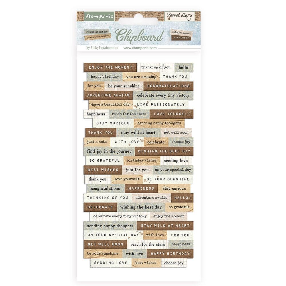 Stamperia Create Happiness Secret Diary Chipboard 15x30 cm DFLCB67