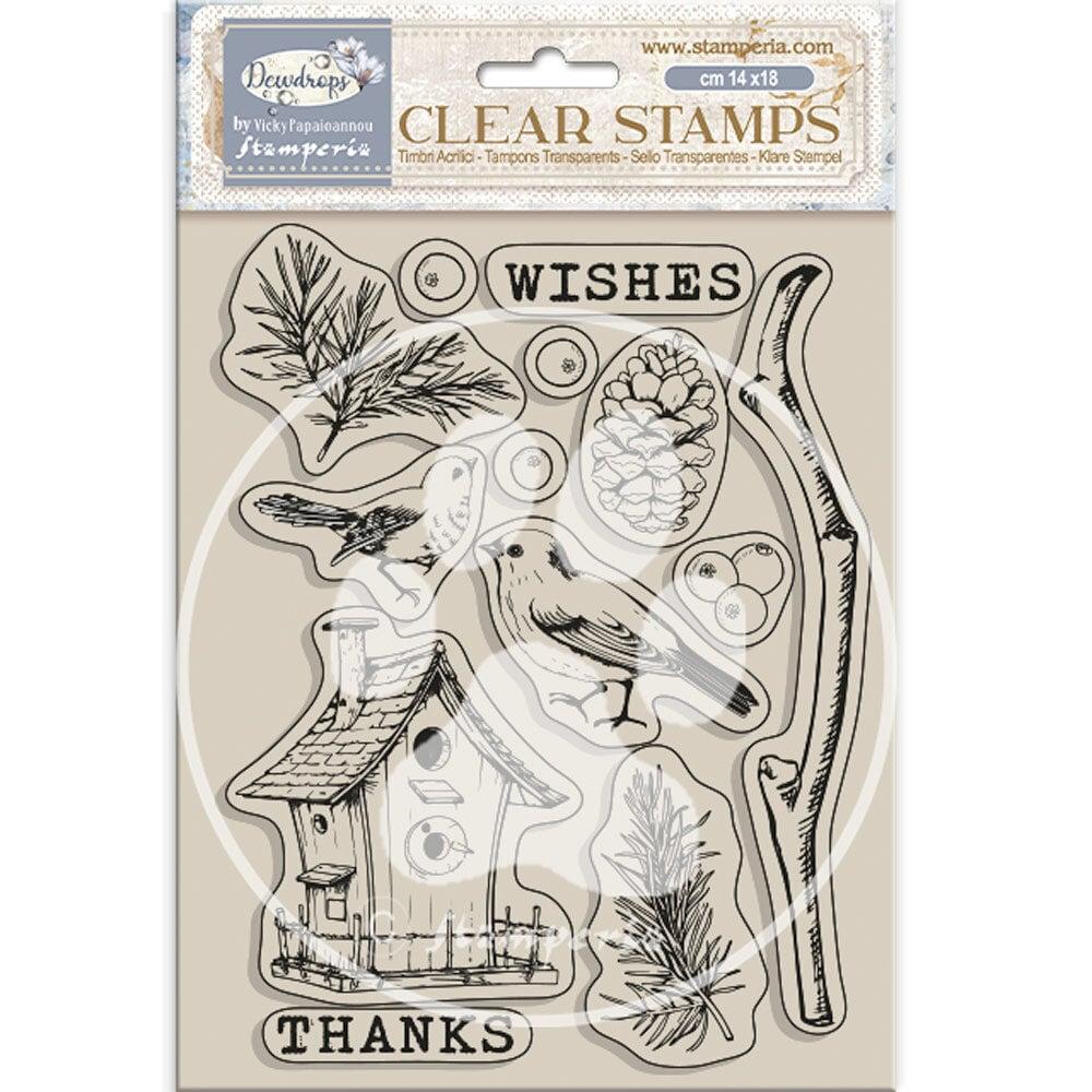 Stamperia Dewdrops Clear Stamps Nest Bird #WTK206