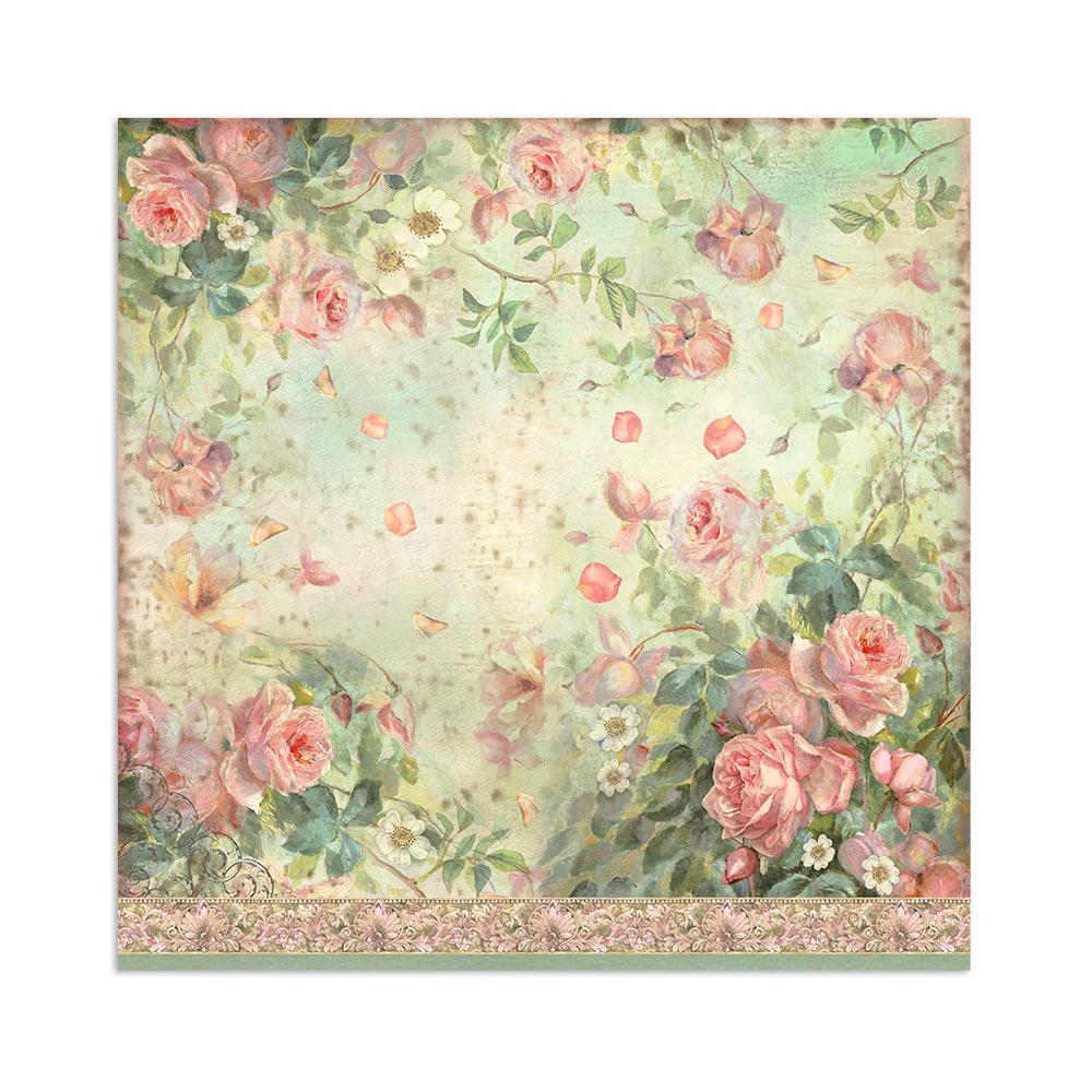 Stamperia Fabric Sheets Rose Parfum SBPLT08