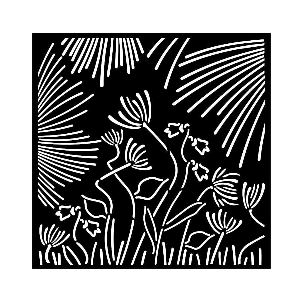 Stamperia Forest Thick Stencil 18x18cm Abstract Flowers KSTDQ118