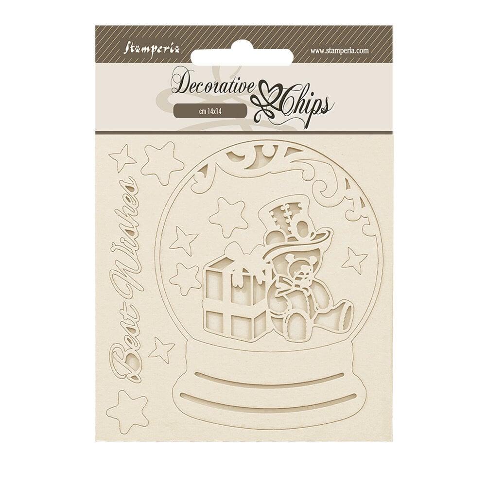 Stamperia Gear up for Christmas Decorative Chips Snowglobes #225