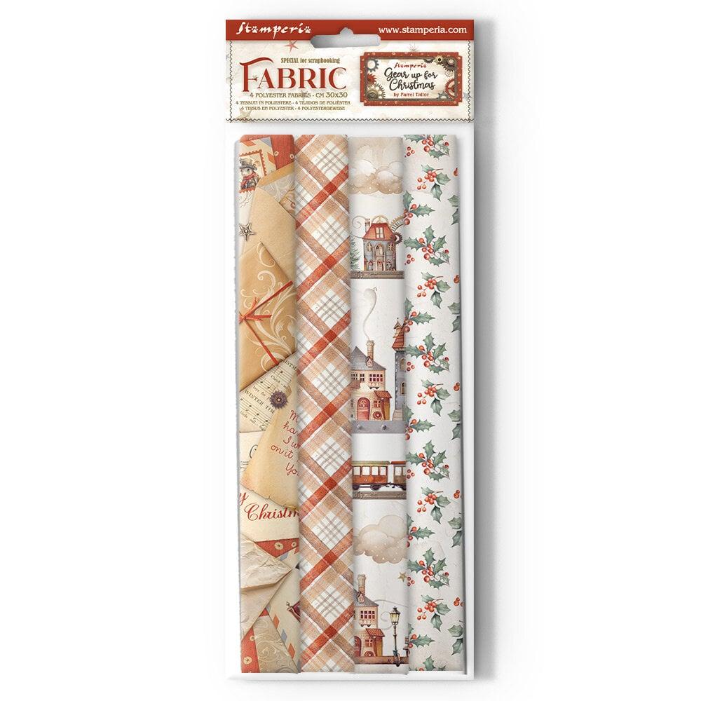 Stamperia Gear up for Christmas Fabric Sheets SBPLT32