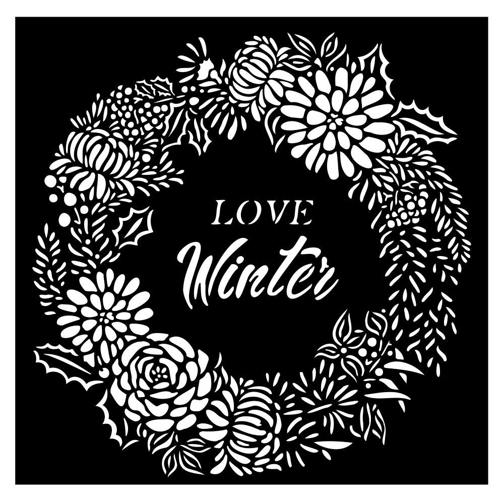 Stamperia Stencil Christmas Love Winter Garland KSTDQ73