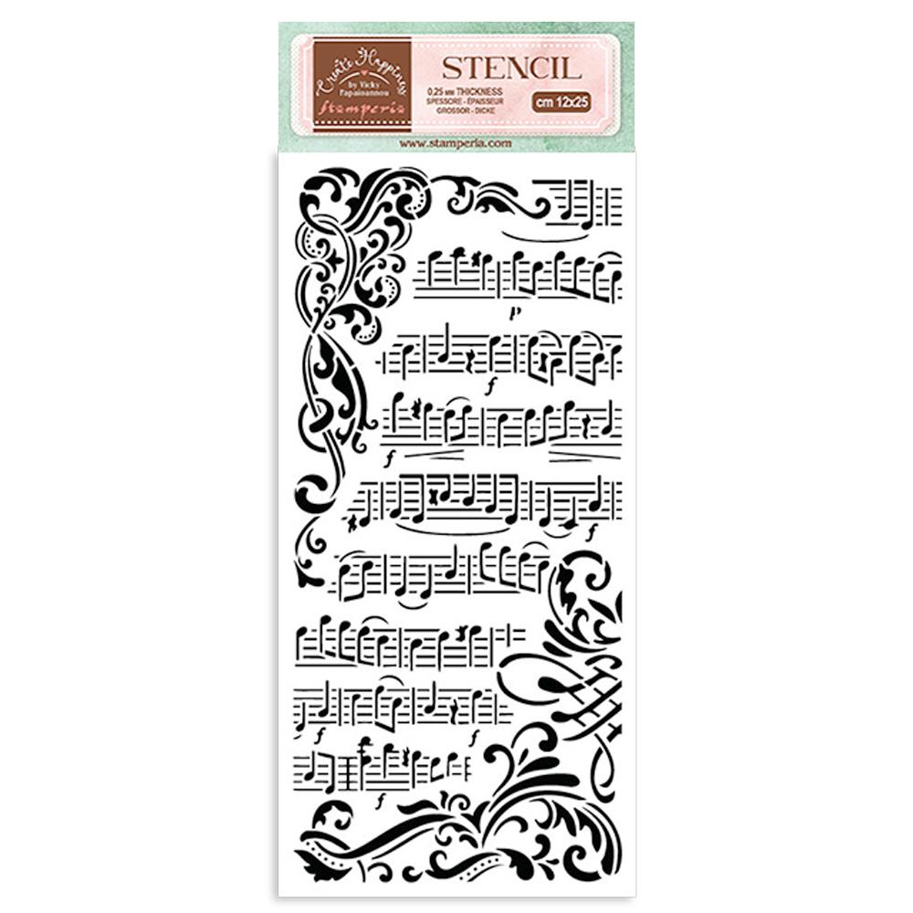 Stamperia Stencil Create Happiness Music KSTDL67