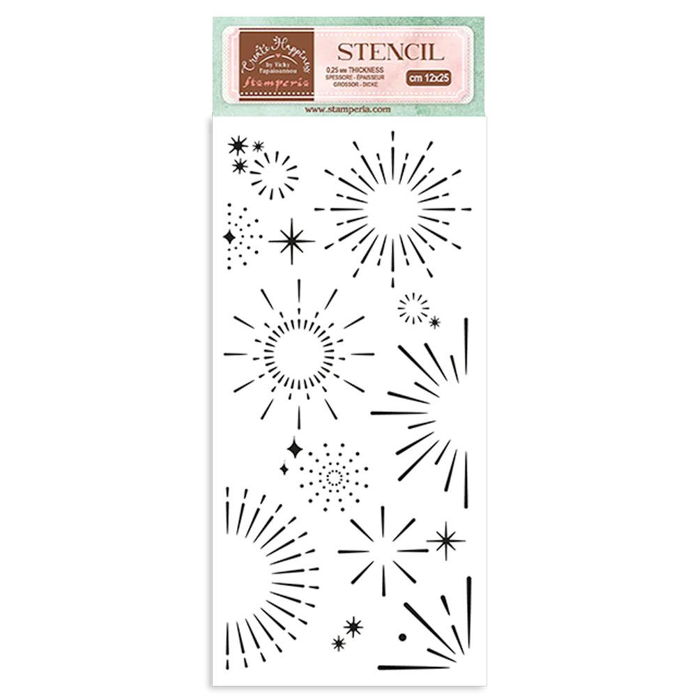 Stamperia Stencil Create Happiness Oh La La Tour Stars KSTDL81