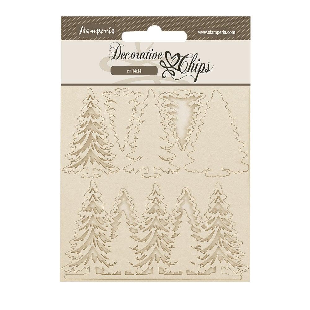 Stamperia The Nutcracker Decorative Chips Trees #231