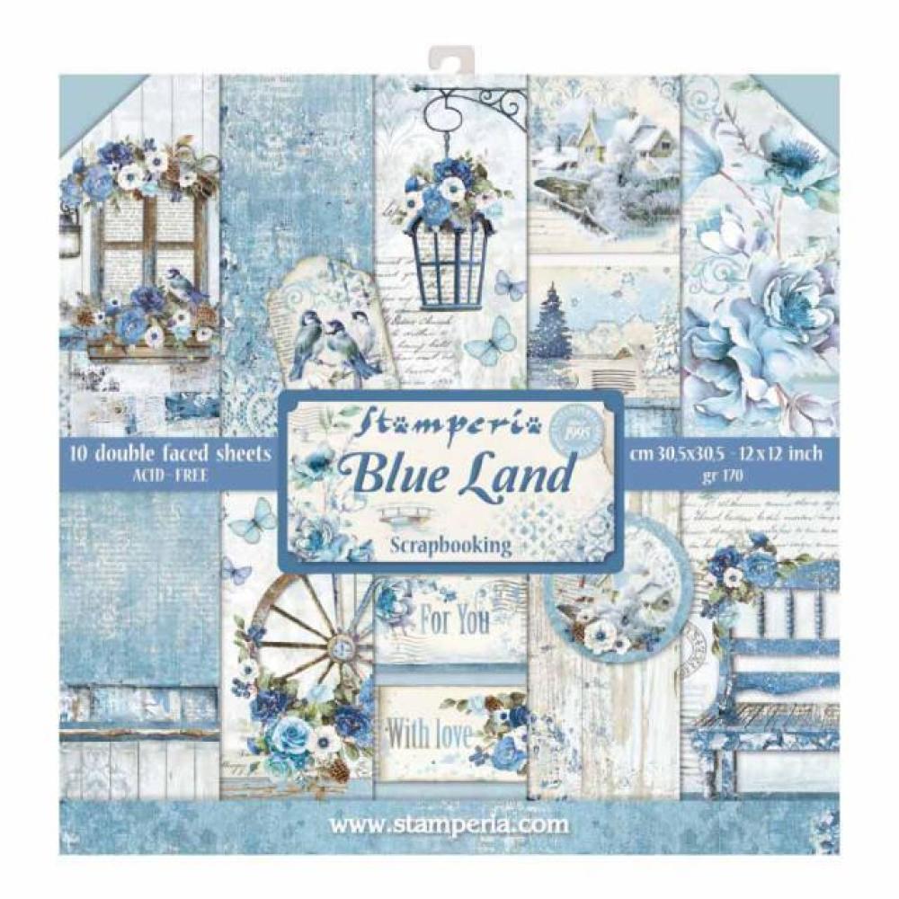 Stamperia 12x12 Paper Pad Blue Land