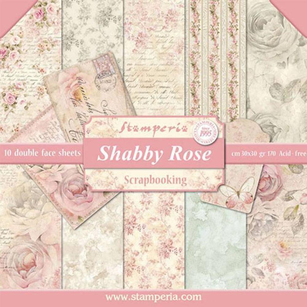 Stamperia 12x12 Paper Pad Shabby Rose #SBBL12