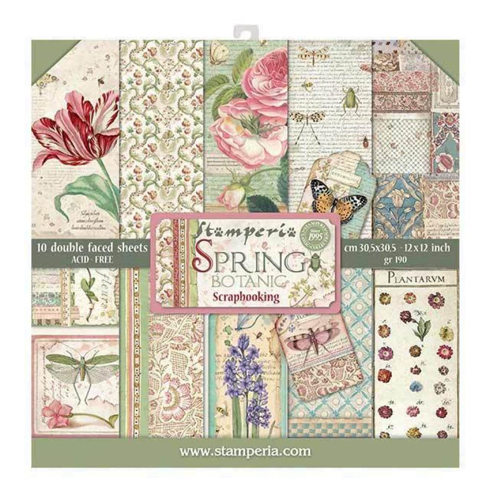 Stamperia 12x12 Paper Pad Spring Botanic #SBBL50