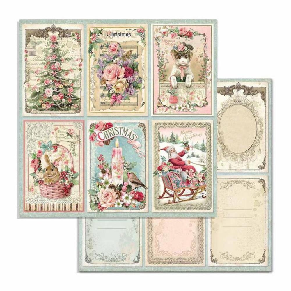 Stamperia 12x12 Paper Set Christmas Cards #SBB702