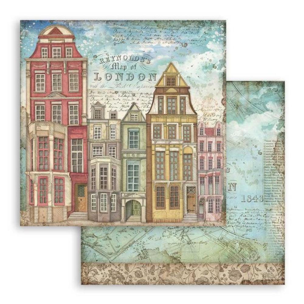 Stamperia 12x12 Paper Set London Houses #SBB761