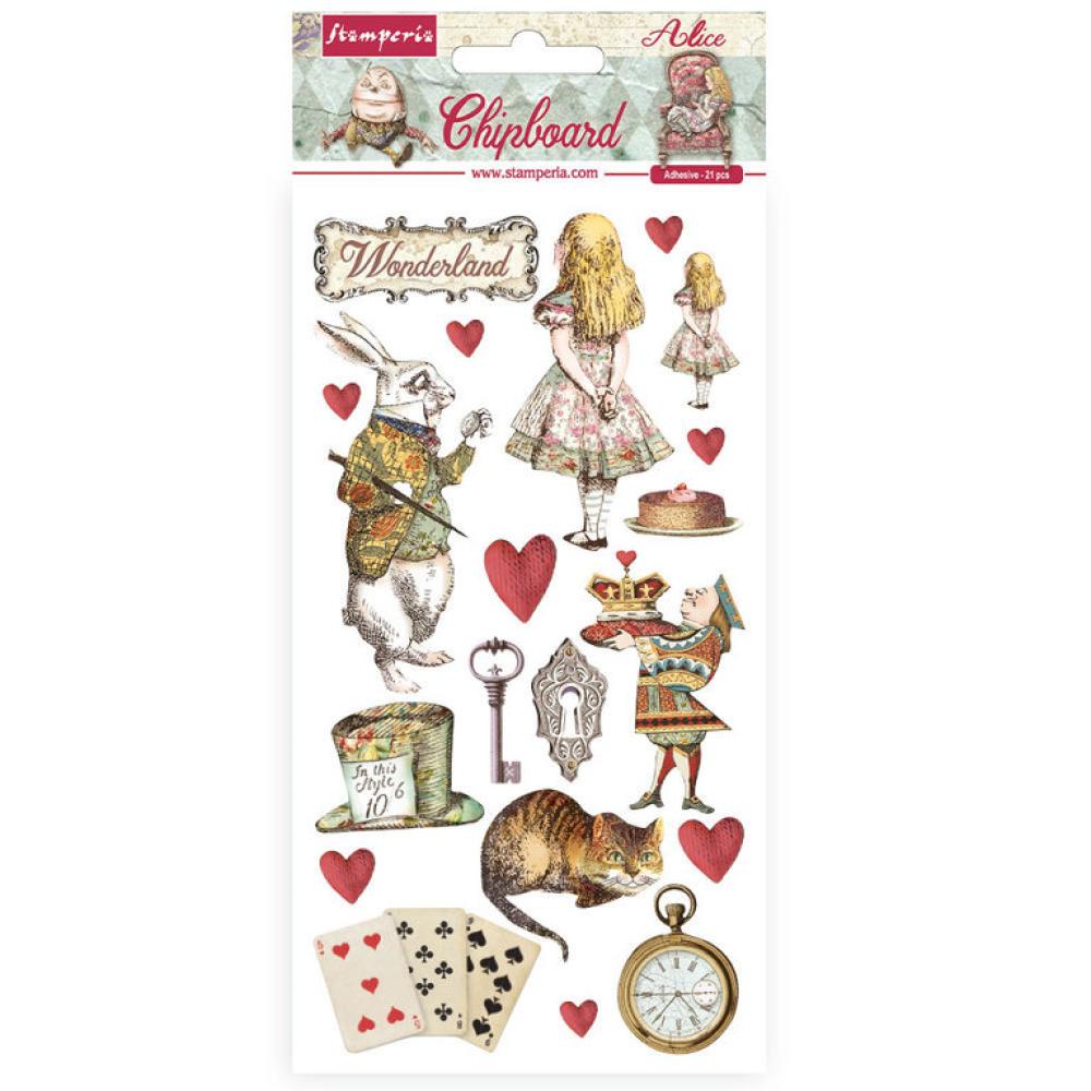 Stamperia Chipboard 15x30cm Alice DFLCB39