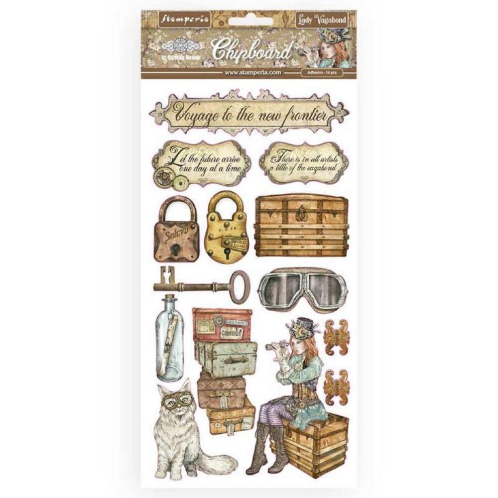 Stamperia Chipboard 15x30cm Lady Vagabond #18