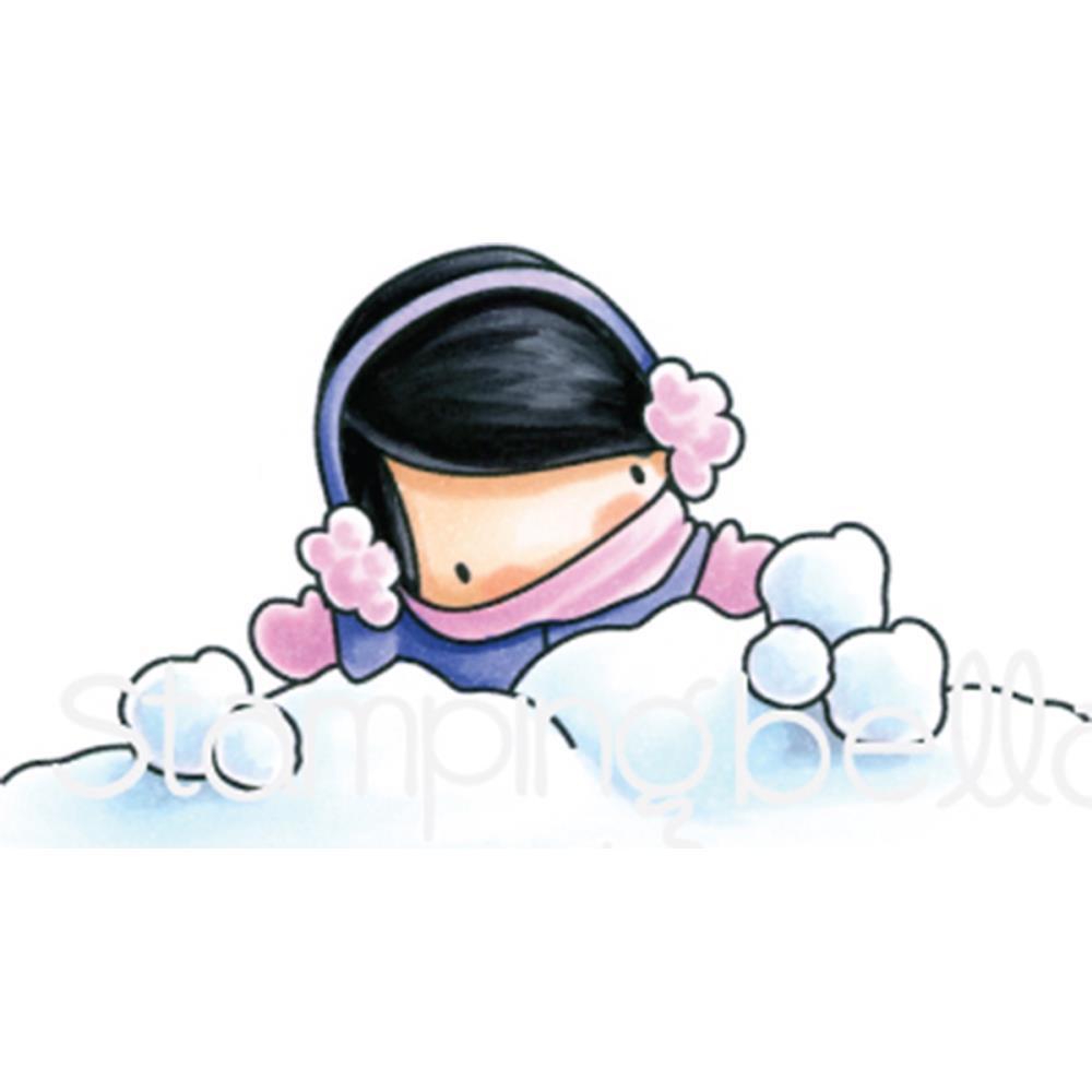 Stamping Bella Cling Stamp Snowball Girl #EB589