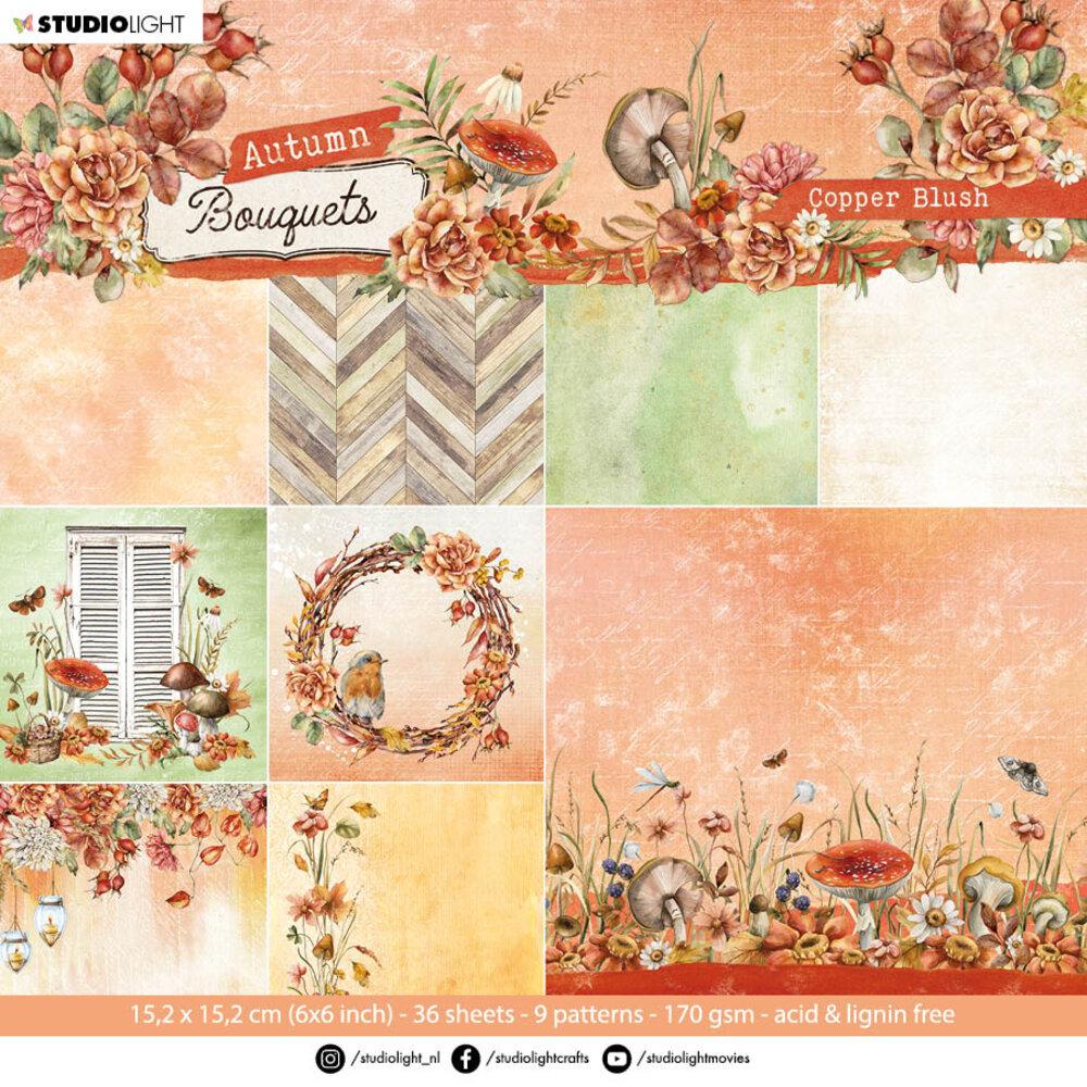 Studio Light Autumn Bouquets 6x6 Inch Paper Pad Copper Blush #107