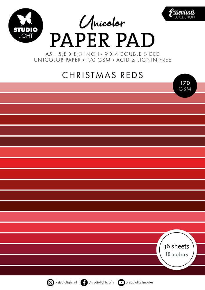 Studio Light Christmas Reds A5 Essentials Unicolor Paper Pad #205