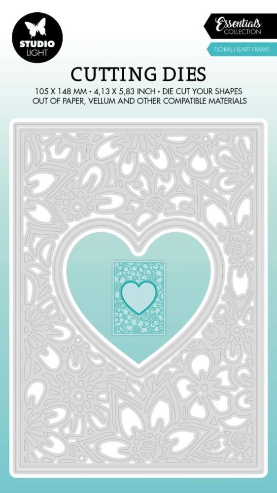 Studio Light Cutting Die Essentials Floral Heart Frame #465