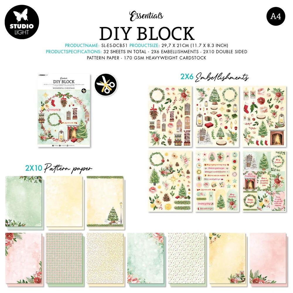 Studio Light DIY A4 Block Wonderful Christmas #51