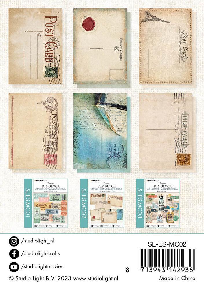 Studio Light Essentials Vintage Postcards DIY Block Mini #02