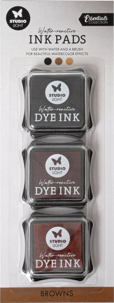 Studio Light Ink Pads Water-Reactive Browns 3 pcs