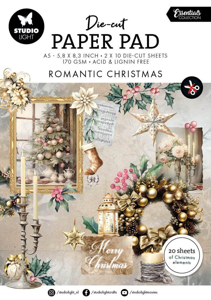 Studio Light Romantic Christmas A5 Die-Cut Designer Paper Pad #201