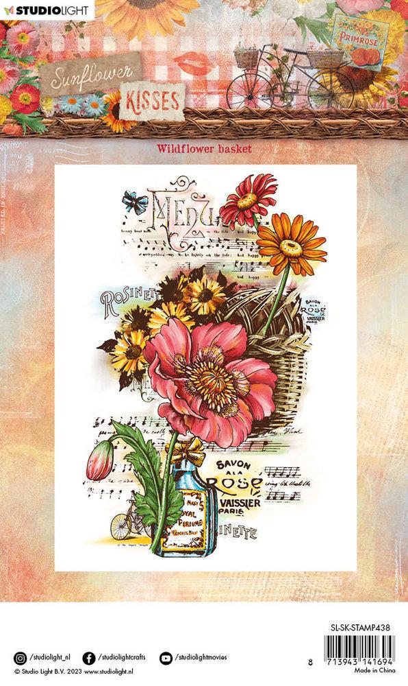 Studio Light Sunflower Kisses Clear Stamp Wildflower Basket #438