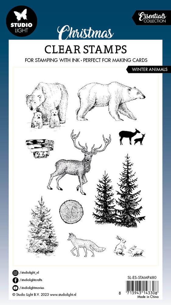 Studio Lights Christmas Clear Stamp Winter Animals #480