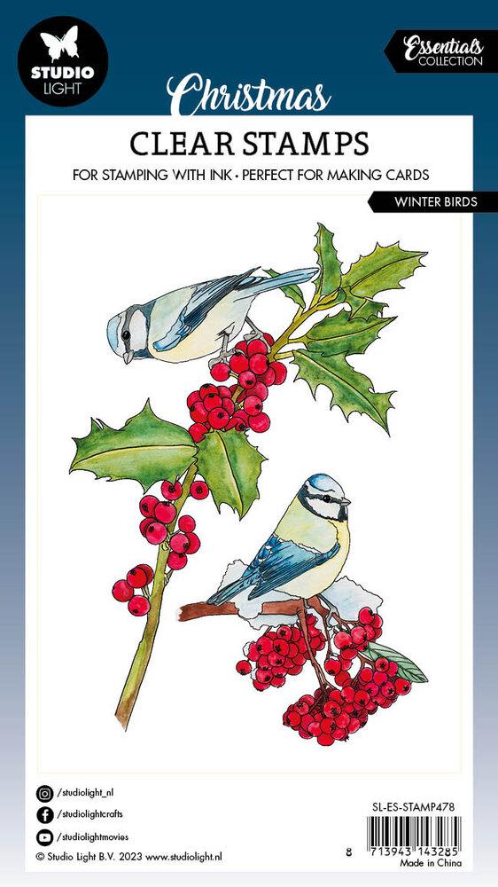 Studio Lights Christmas Clear Stamp Winter Birds #478