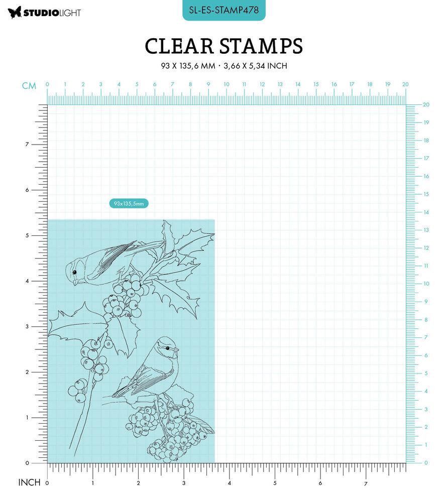 Studio Lights Christmas Clear Stamp Winter Birds #478