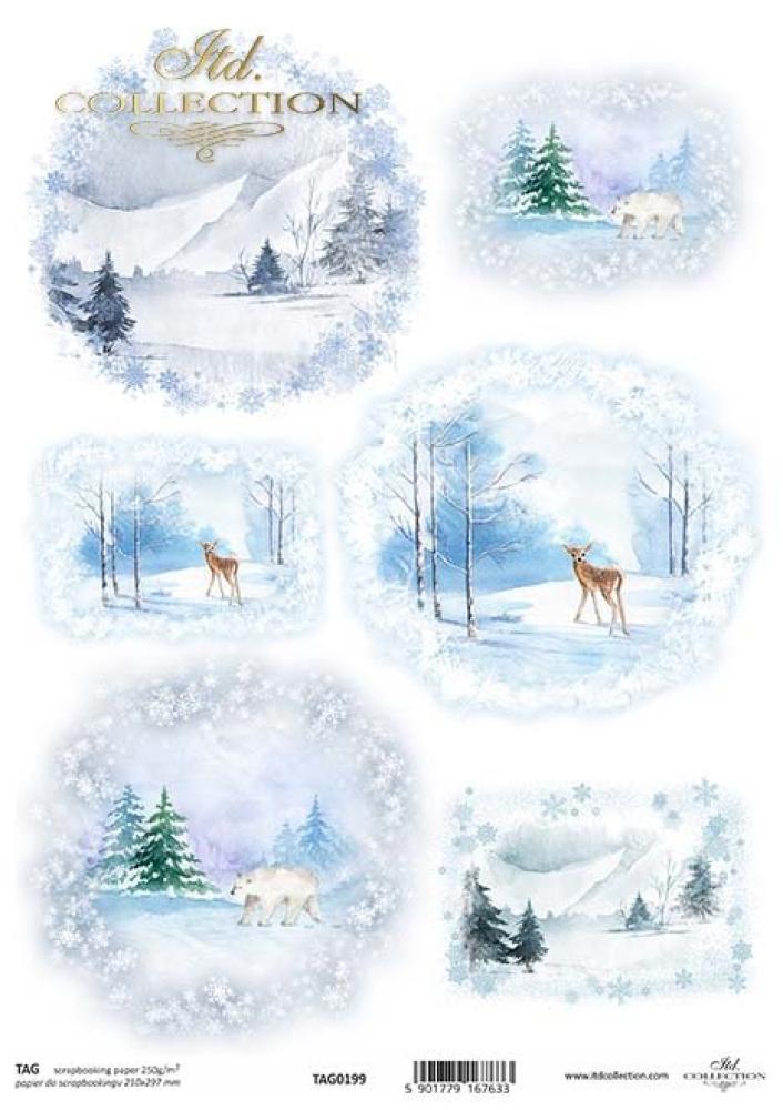 TAG0199 ITD Collection A4 Scrapbooking Paper Winter Views