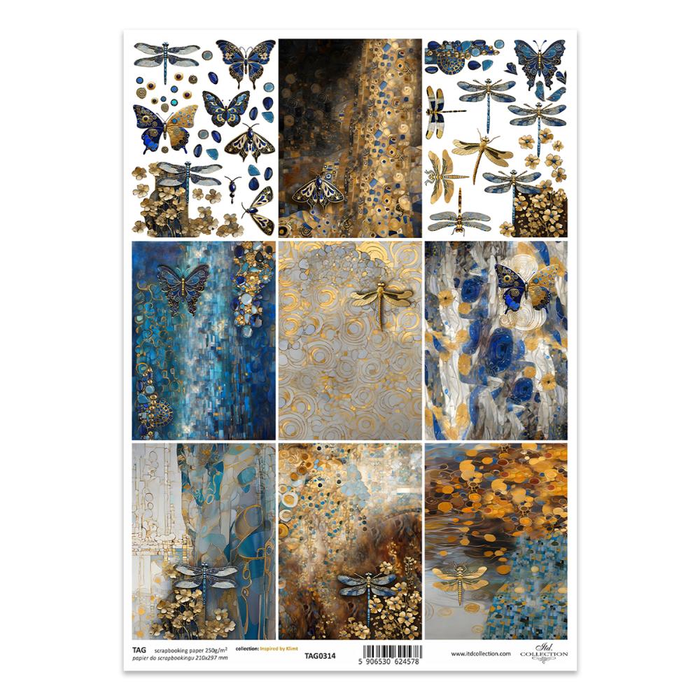 TAG0314 ITD Collection Inspired by Klimt A4 Scrapbooking Paper