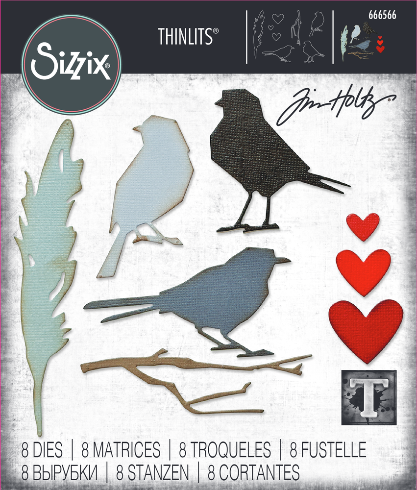 Thinlits Die by Tim Holtz Vault Lovebirds (8pcs) #666566