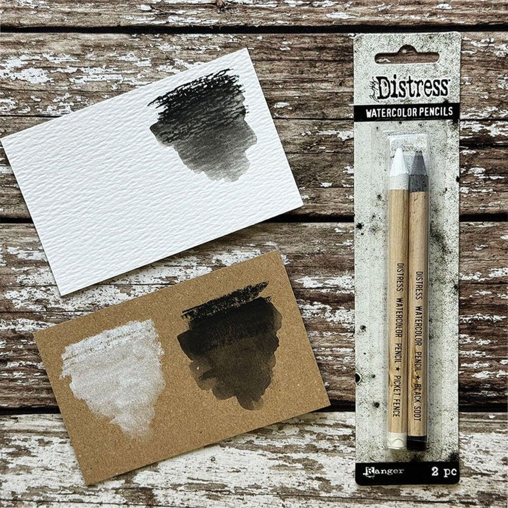 Tim Holtz Distress Watercolor Pencils Picket Fence & Black Soot