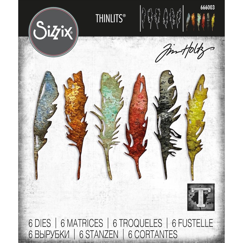 Tim Holtz Thinlits Die Set 6PK Feathery #666003